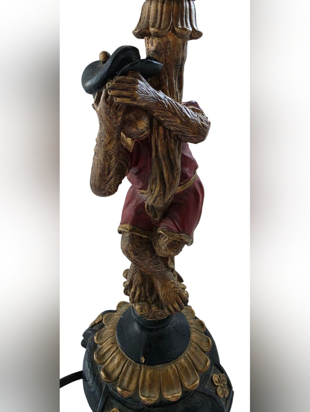 Vintage Monkey Table Lamp Hollywood Regency Palm Beach Maximalist Decor - Picture 9 of 10